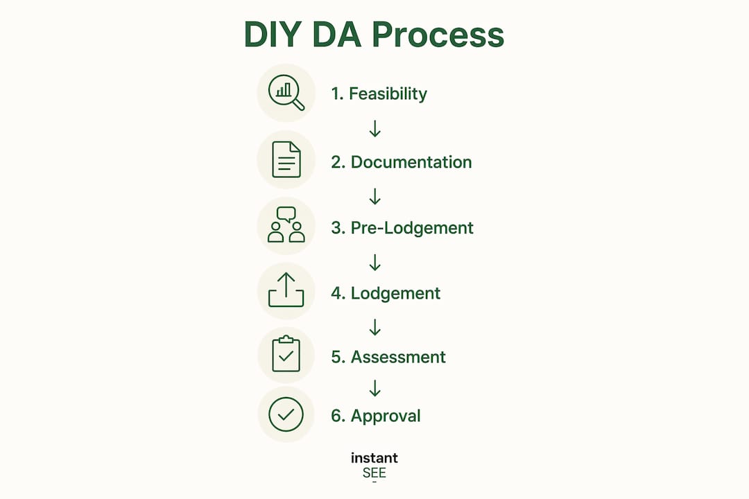 Infographic showing step-by-step DIY DA process