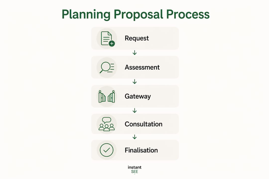 Infographic showing planning proposal process steps