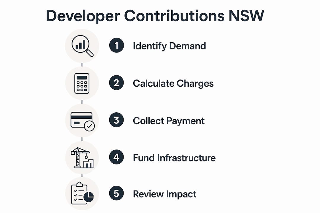 Infographic showing developer contributions process steps